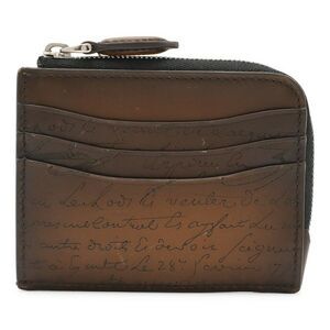 Berluti Script Leather Calligraphy Core Logic Zip Card Holder